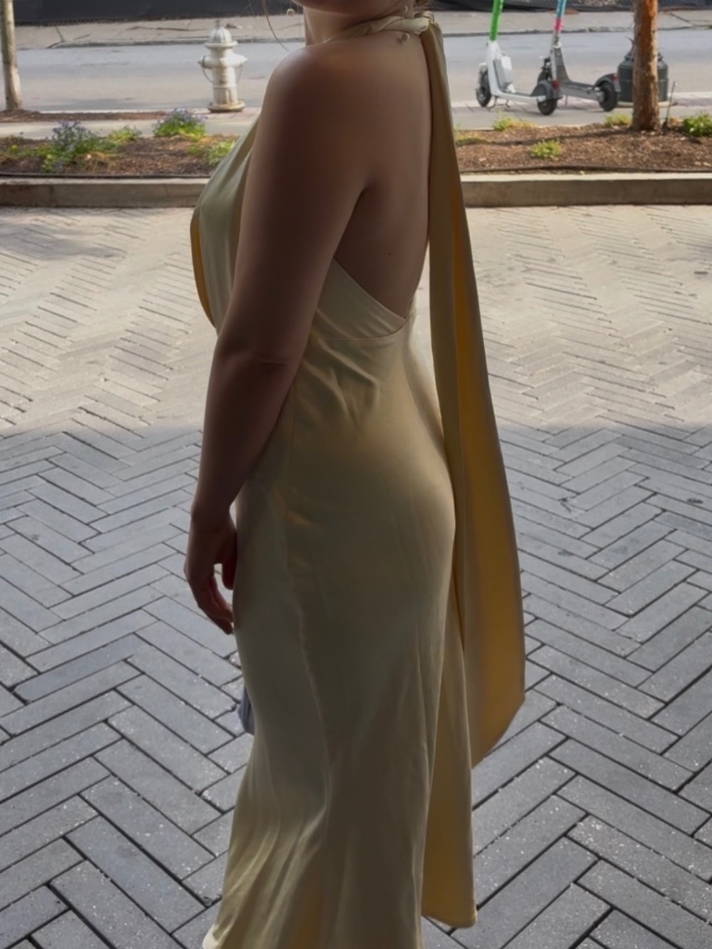 Meshki Terri Satin Cowl Midi Dress